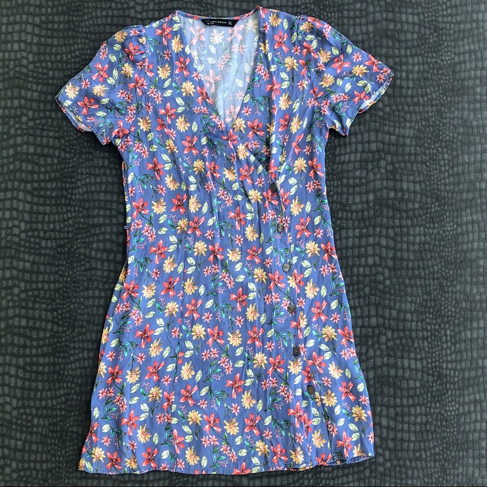 Zara floral print mini dress